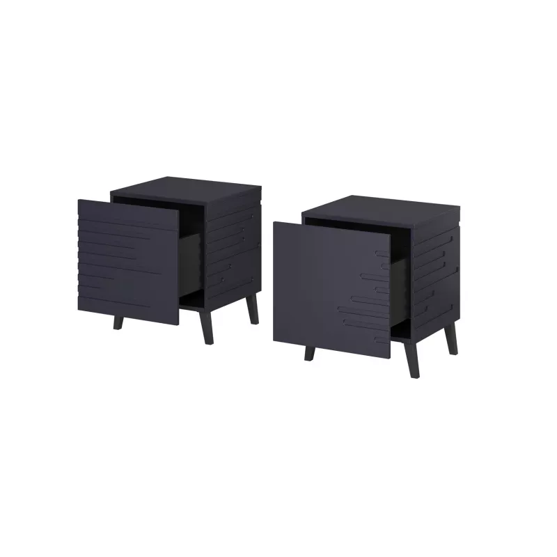 Mesita de noche cama meble NOVA 44×40×52 cm, 1 cajón, azul marino mate