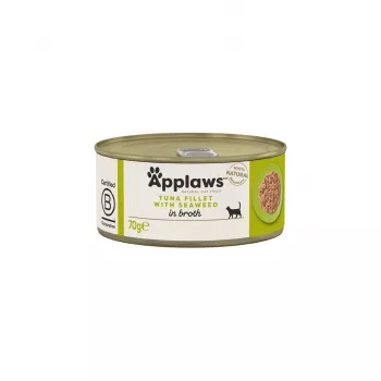 APPLAWS filete de atún con algas en caldo - Comida húmeda para gatos - 70 g