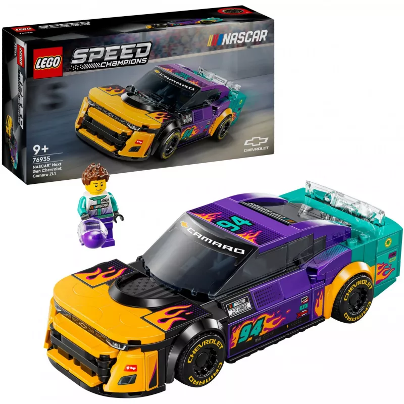 Juguete de construcción LEGO Speed Champions 76935 NASCAR Next Gen Chevrolet Camaro ZL1, 328 piezas, 1 minifigura, edad 9+