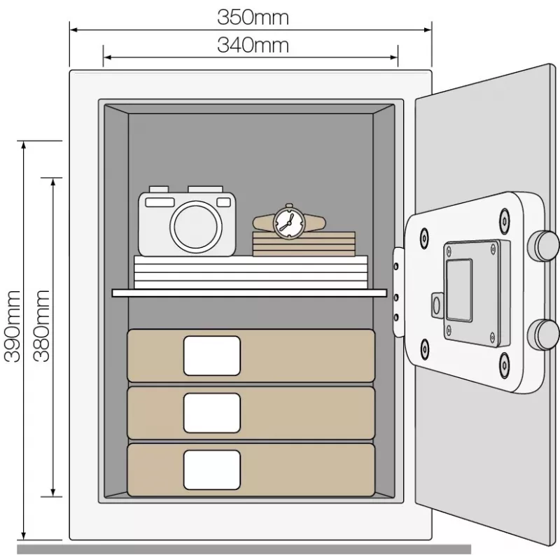 Caja fuerte básica con alarma YEC oficina YALE HOME YEC/390/DB2