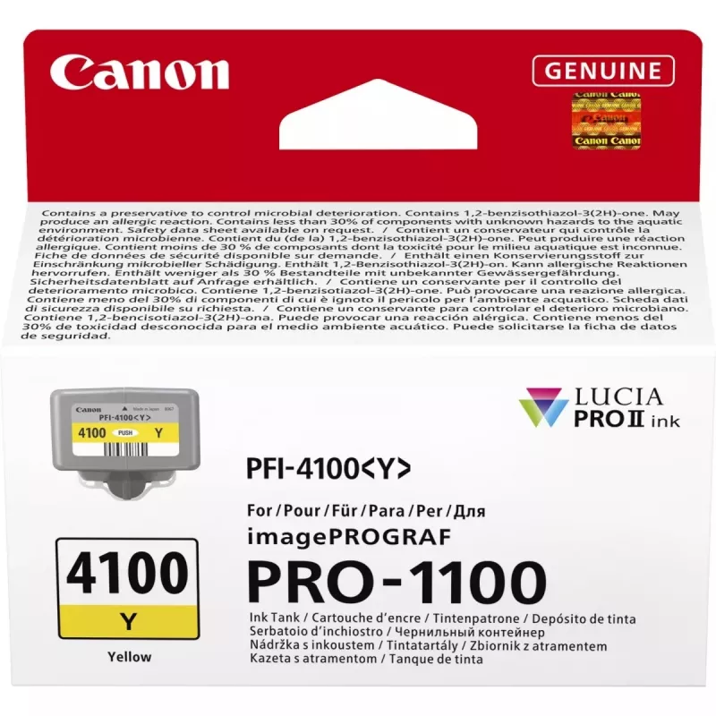 Cartucho de tinta Canon LUCIA PRO II 1 ud. original rendimiento estándar amarillo