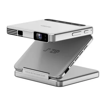Proyector Aurzen Zip (Plata) – mini proyector portátil, modelo AU-PJ-ZP001M-UNWH0