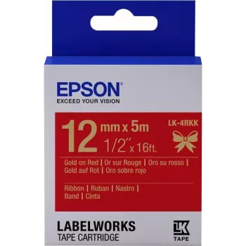 Cartucho de etiquetas Epson cinta satinada LK-4RKK oro/rojo 12mm (5m)