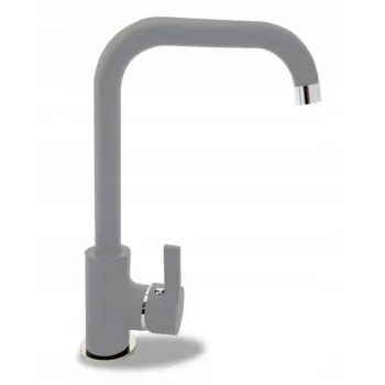 Grifo de cocina PYRAMIS SILVIO DUO monomando gris granito, montaje vertical, 310 mm de altura, caño giratorio
