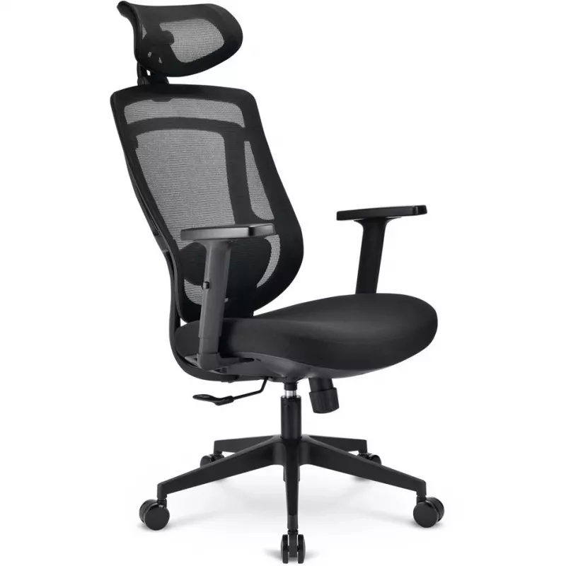 Silla de oficina Sharkoon OfficePal C10 – negra, diseño ergonómico, altura ajustable