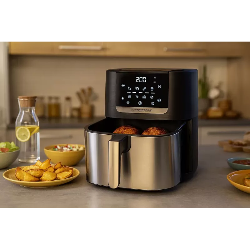 Esperanza EKA004 Pollo Fritto freidora sin grasa, 8 L, 1700 W, inox