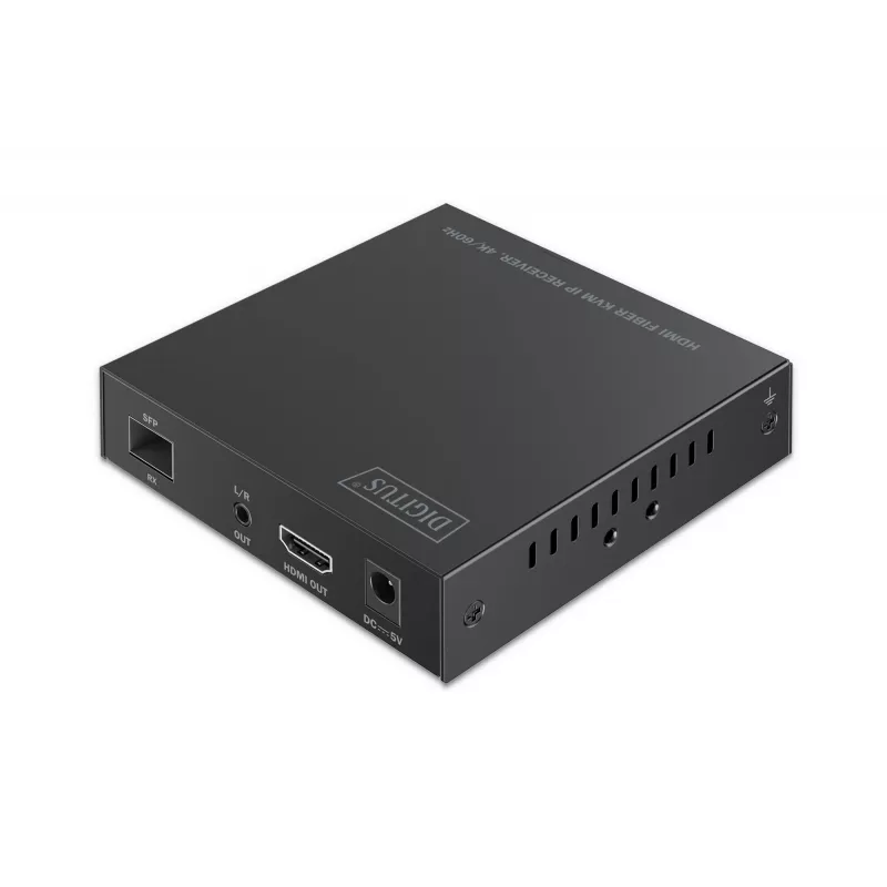 Receptor Digitus HDMI Fiber KVM IP 4K/60Hz con cable USB