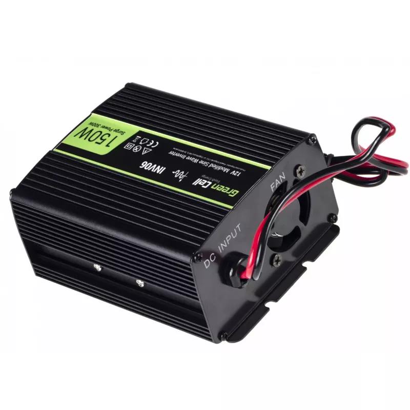 Adaptador inversor Green Cell INV06 12V a 230V 150W 50Hz conector Type-C macho, 85% de eficiencia, negro