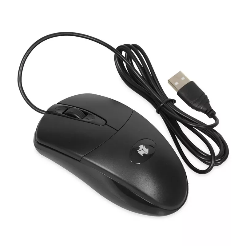 iBOX i007 ratón óptico con cable, negro