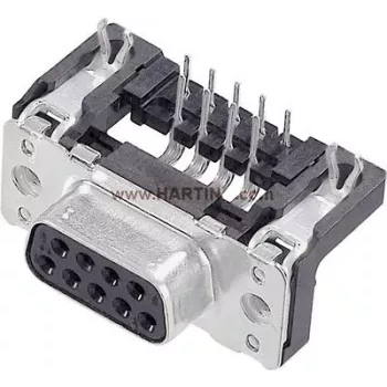 Conector D-SUB Harting 09 66 452 6613 90° 37 polos conexión por soldadura