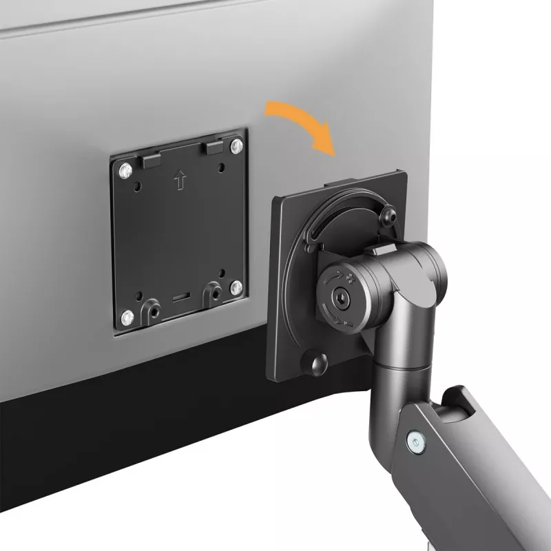 Maclean MC-968 Soporte de monitor de doble brazo con muelle de gas 17-57 27 kg Carga pesada Estable Totalmente articulado Soporte Máx VESA 200x200