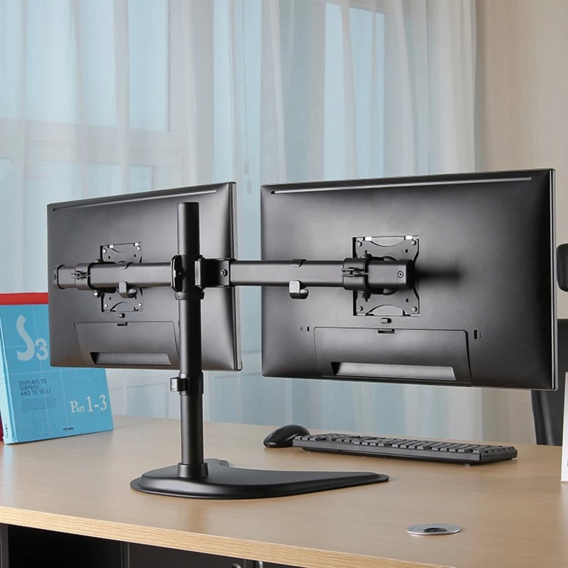 HAGOR HA FS - set de montaje (soporte de mesa) - para 2 pantallas LCD - negro - tamaño de pantalla: 38-68 cm (15-27