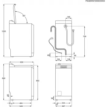 Lavadora de carga superior Electrolux EW2TN5261FP, 6 kg, 1200 rpm, tambor 42 l, blanca