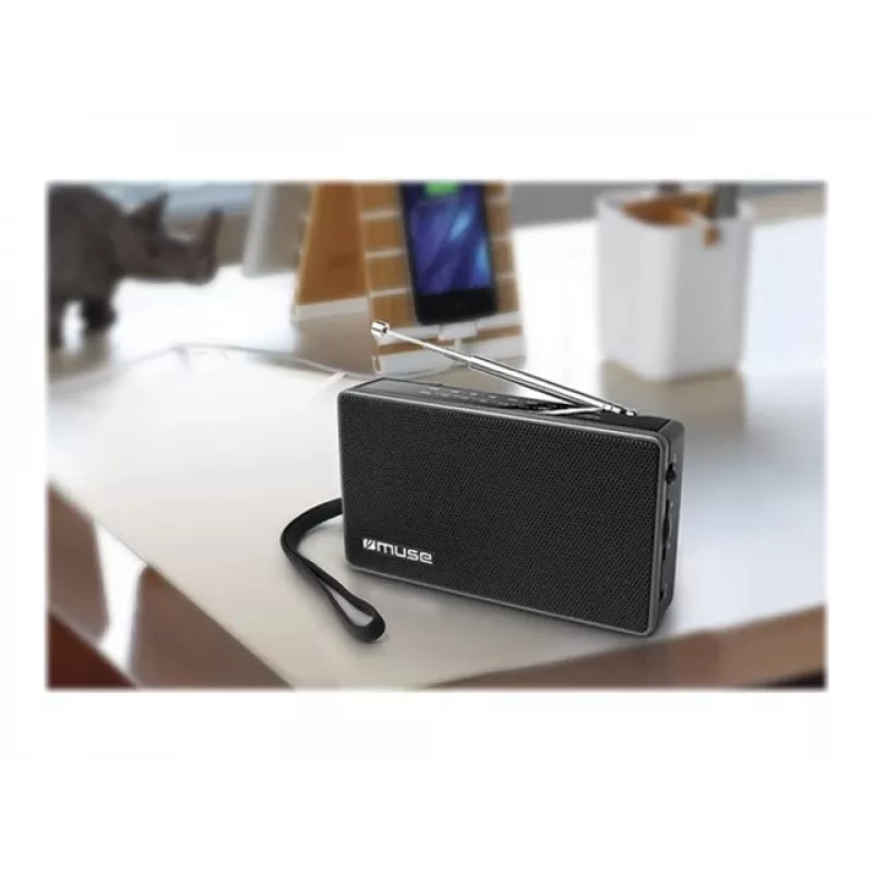 Muse | M-030R | radio de bolsillo de 2 bandas | negro