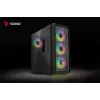 Savio Noctis Glass RGB Cube caja para PC, ATX/Micro-ATX/Mini-ITX, frontal de vidrio templado, ventiladores RGB, negra