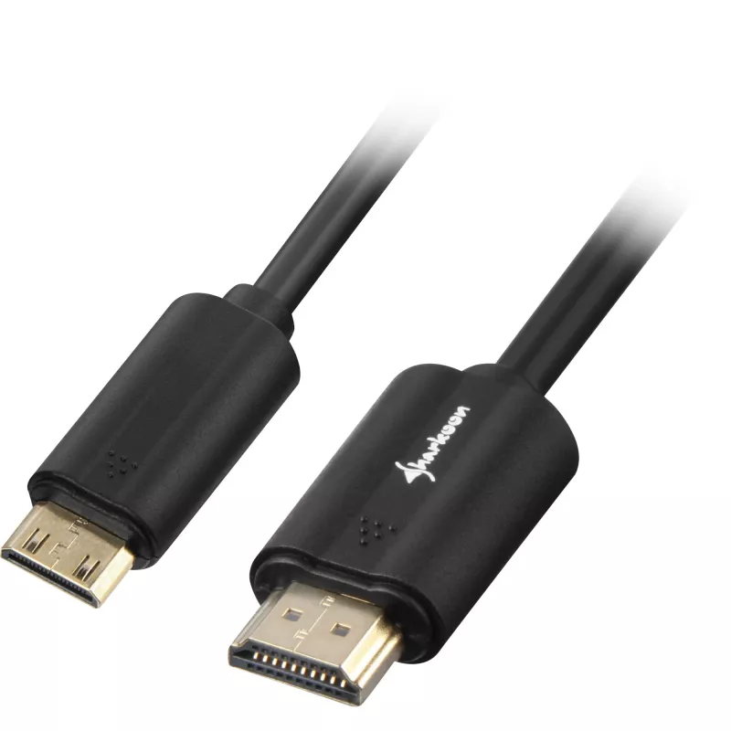 Cable adaptador conector macho HDMI > conector macho Mini-HDMI (negro, 3 metros, HDMI 4K)