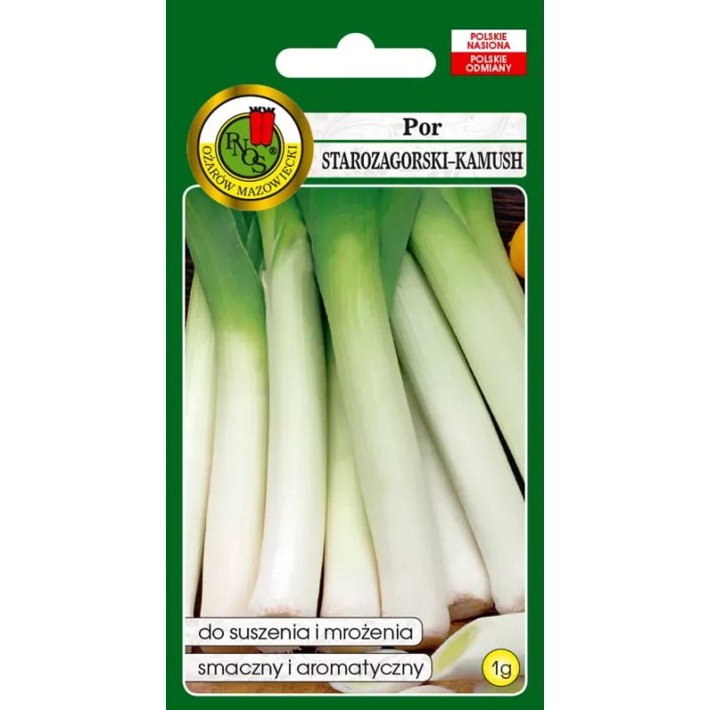 PNOS puerro Starozagorski Kamush semillas de hortalizas, 1 g