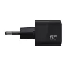 Cargador para dispositivos móviles Green Cell CHARGC06, USB-C 33W, Quick Charge 3.0, entrada AC 100–240V, negro