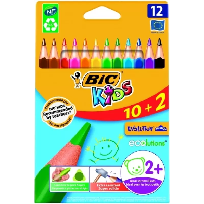 BIC Evolution Triangle 8871462 lápices de colores, 12 colores