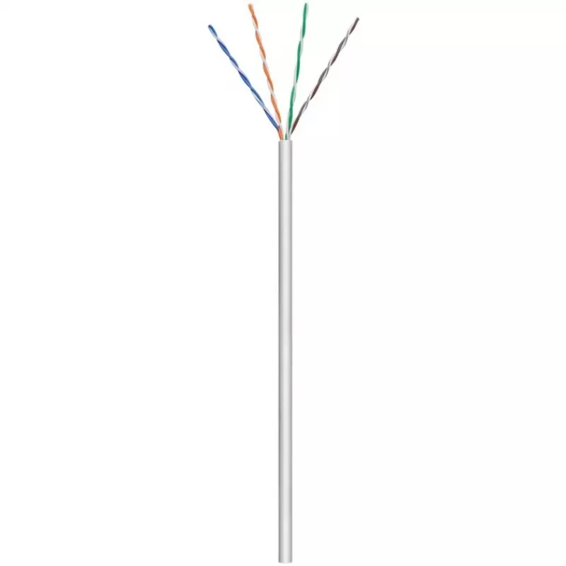 Cable de red Wentronic Goobay CAT 6, U/UTP, gris, 100 m - CCA, AWG 24/7 (hilo), PVC (93884)