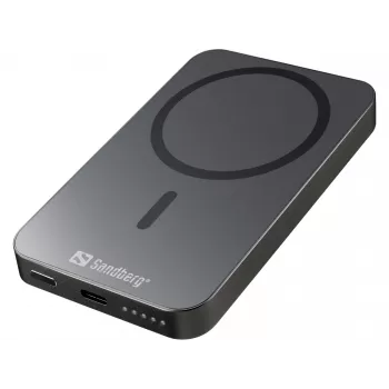Batería externa portátil Sandberg Mag Wireless Powerbank 5000 ALU, 5000 mAh