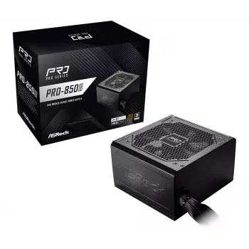 Fuente de alimentación ASRock Pro Series PRO-850B 850W ATX 80+ Bronze, negra