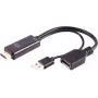 Adaptador HDMI A conector hembra a DisplayPort conector macho ShiverPeaks BS10-01012 4K 60Hz 20 cm