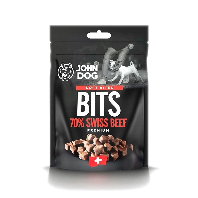 JOHN DOG Soft Bites Bits Beef 70% snack para perros 100 g