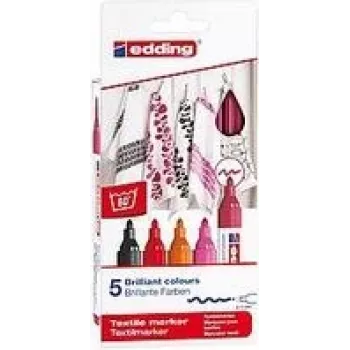 Set de rotuladores Edding 4500, punta redonda, pack de 5, multicolor, Alemania