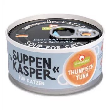 Snack de comida húmeda para gatos Fox4Pets GranataPet SUPPENKASPER Atún 70 g, adulto, sin cereales, lata
