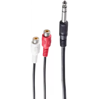 Cable de audio ShiverPeaks BS30461 0,2 m 6,35 mm 2xRCA negro rojo blanco