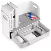Organizador de escritorio Digitus con cargador Qi acero gris blanco 1 cajón