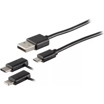 Cable USB S/CONN 14-15035 USB 2.0 2 m Negro