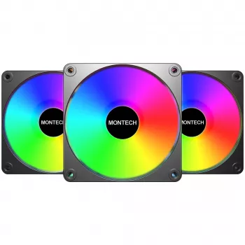 Módulo de ventilador para carcasa de ordenador Montech GF120R V2 ARGB 12 cm negro 3 uds.