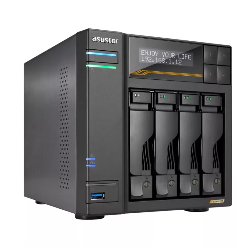 Asustor Lockerstor 4 Gen3 AS6804T NAS 4 bahías, AMD Ryzen V3C14, 16GB DDR5 ECC, 2x 10GbE + 2x 5GbE