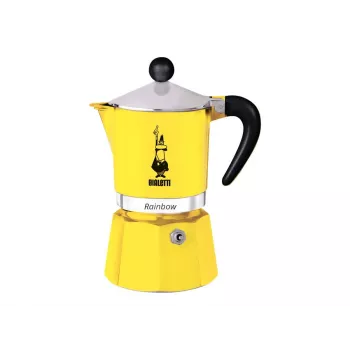 Cafetera moka Bialetti Rainbow Negro Amarillo