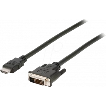 NEDIS Cable HDMI™ | Conector macho HDMI™ | Conector macho DVI-D 24+1 pines | 1080p | niquelado | 2,00 m | recto | PVC | Negro | Caja