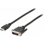 NEDIS Cable HDMI™ | Conector macho HDMI™ | Conector macho DVI-D 24+1 pines | 1080p | niquelado | 2,00 m | recto | PVC | Negro | Caja