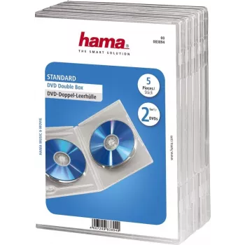 Hama Funda doble para DVD, 5, transparente 2 discos
