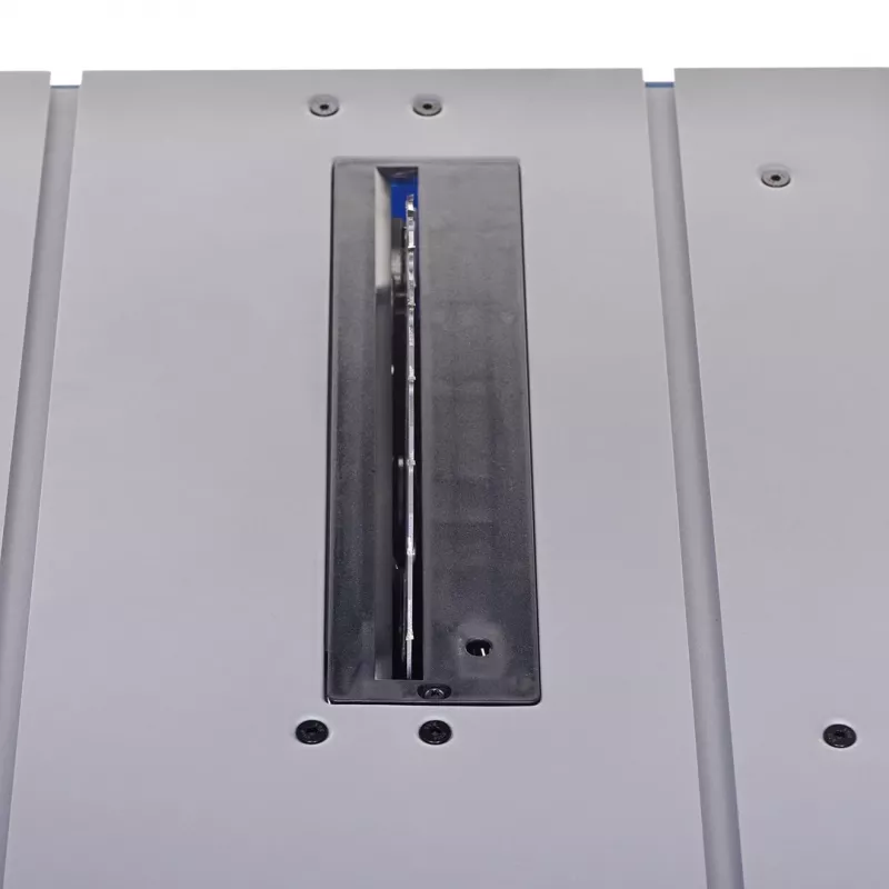 Sierra de mesa Scheppach HS100S Special Edition — 2000 W, hoja de sierra de 250 mm, profundidad de corte 85 mm, inglete 0–45°, soporte plegable