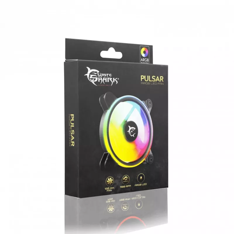 Ventilador para carcasa de PC White Shark Pulsar 12 cm negro