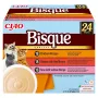 Sobres de comida húmeda para gatos INABA Ciao Bisque — surtido: pollo, ternera, pescado; 24 × 40 g