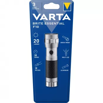 Linterna Varta Brite Essential F10 15608 201 401 — LED, 100 lúmenes, compacta