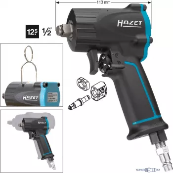 HAZET 9012M - Llave de impacto - Negro - 1/2,1/4 pulgadas - 10000 rpm - 1100 Nm - 610 Nm