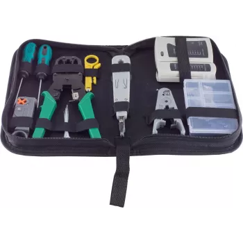 Set de herramientas de red ShiverPeaks BS18-25002, 10 piezas con bolsa