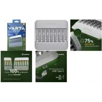Varta Eco Charger Multi Cargador de pilas USB NiMH gris