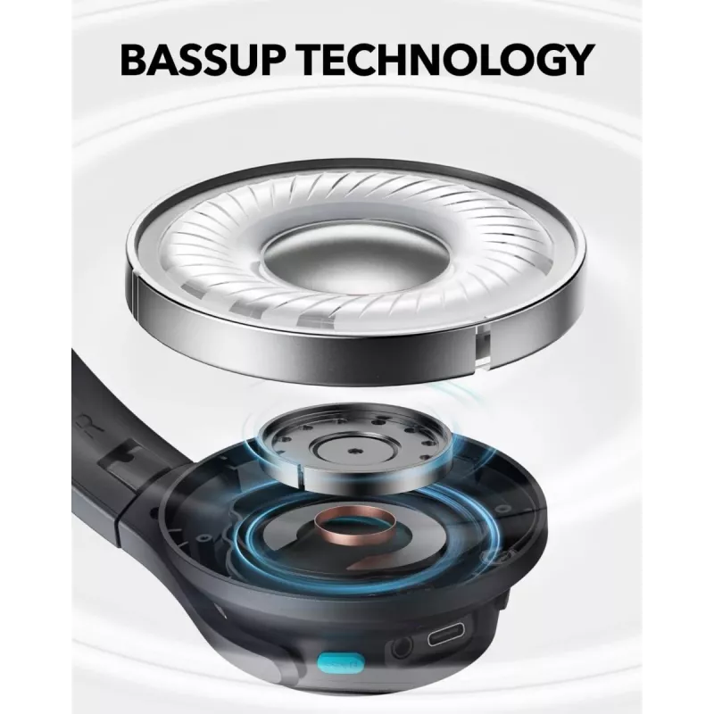 Auriculares over-ear Anker Soundcore Q11i, Bluetooth 5.0, hasta 20 h de batería, micrófono integrado, gris oscuro