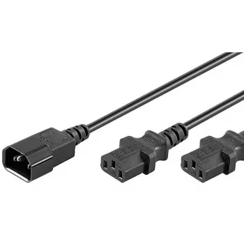 Microconnect PE061312 Cable de alimentación negro 1,2 m conector hembra C14 2 x conector hembra C13