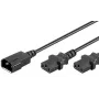 Microconnect PE061312 Cable de alimentación negro 1,2 m conector hembra C14 2 x conector hembra C13