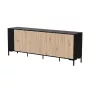 Cómoda cama meble MERCI 200 x 40 x 74 cm — negro/roble artisan, aglomerado